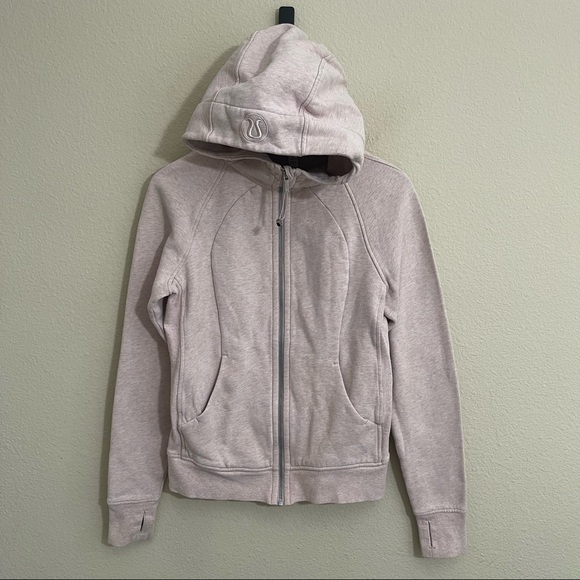 Lululemon Scuba Hoodie Light Cotton Fleece Full Zip Jacket Misty Pink 8 - Picture 5 of 14